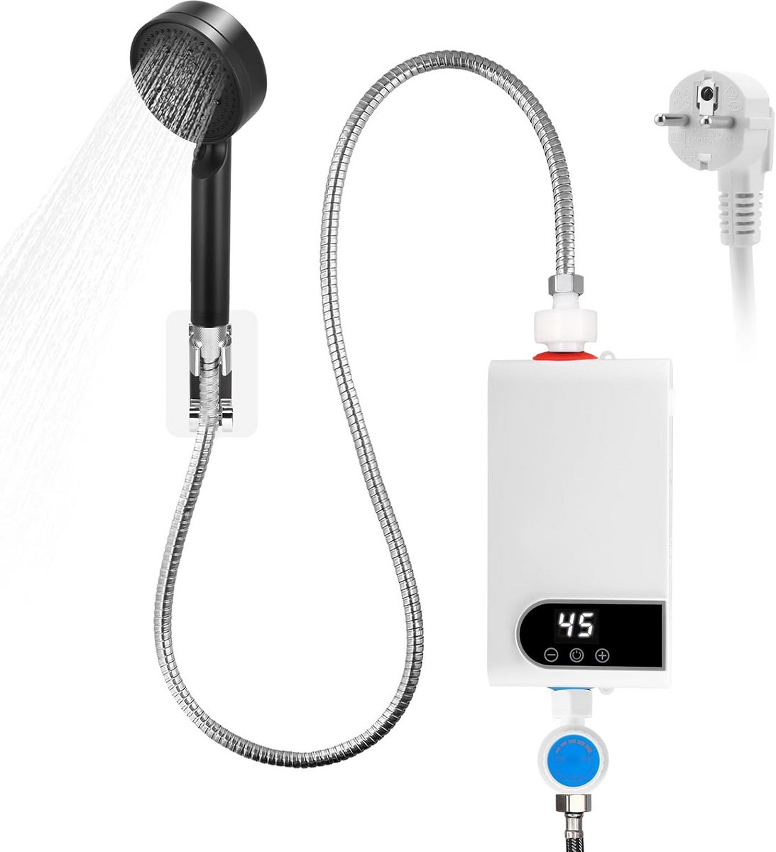 Doorstroomboiler 5500W met Doucheset - Direct Warm Water voor Douche en Wastafel