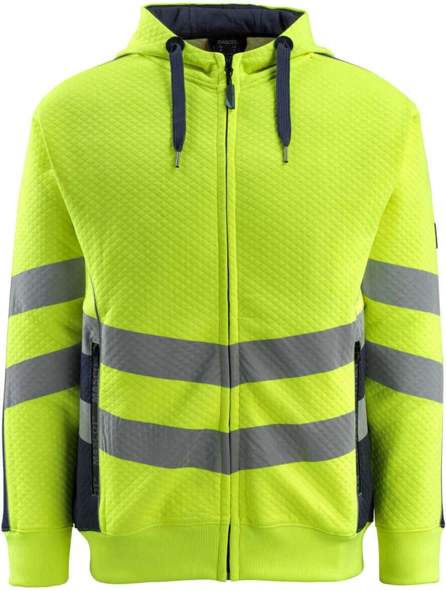 Mascot Safe Supreme Capuchontrui met rits 50138-932 - hi-vis geel/donkermarine - M