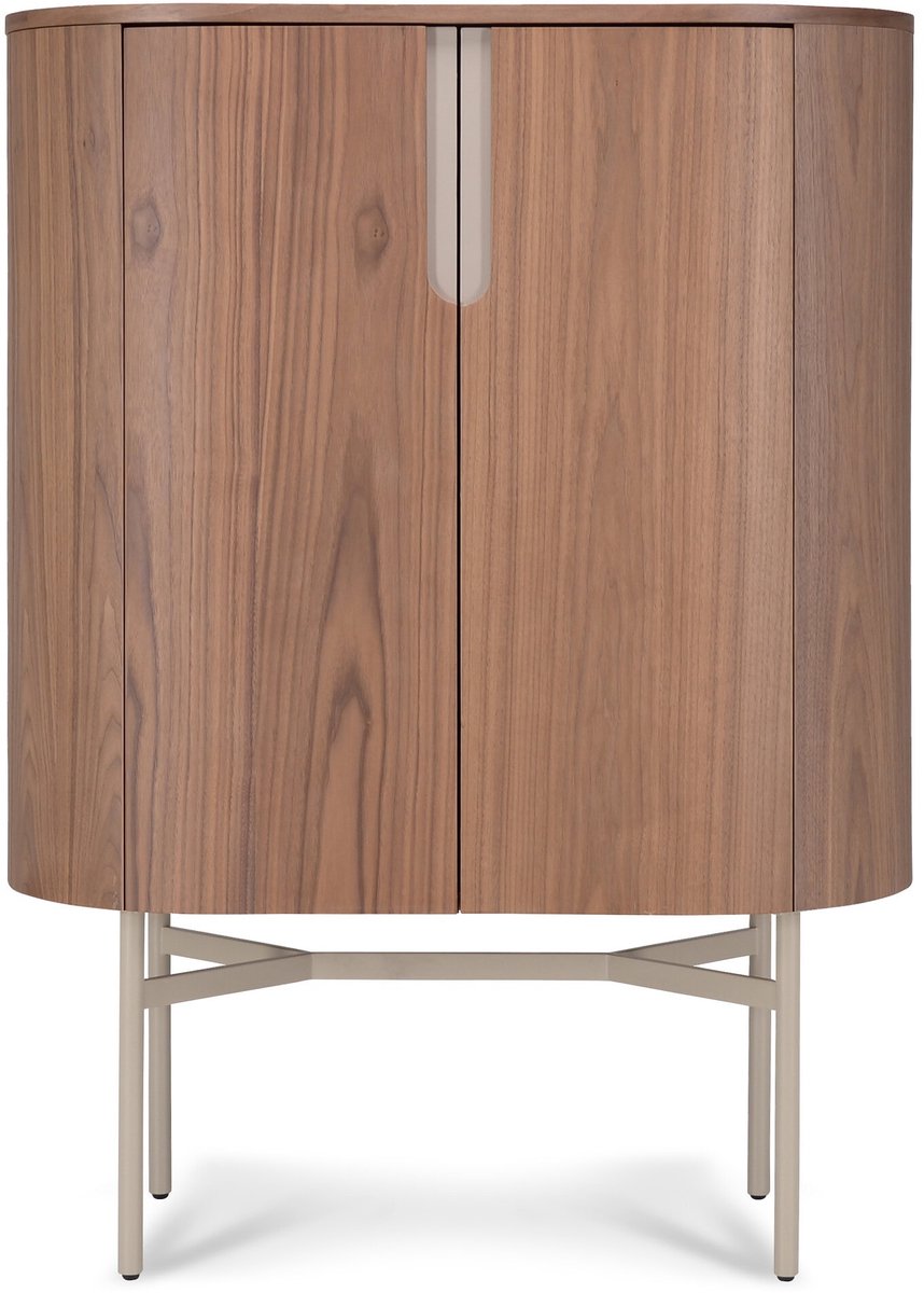 Icon Living - Wandkast Sarah 011 - 95x50x130 Walnoot Poot Creme