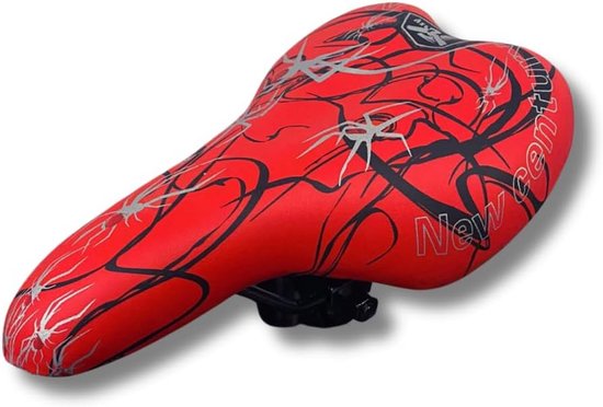 Mountainbike Zadel, Waterdicht Fietsstoeltje Lichtgewicht Ademend Goede Elasticiteit voor Mountainbike voor Racefiets(911 zwart rood