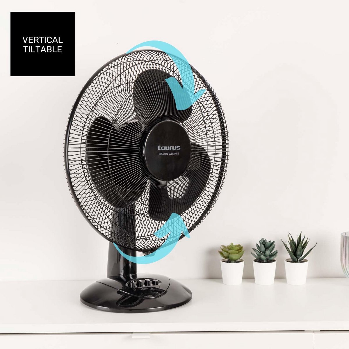 Stilstaande Tafelventilator 40 cm - Krachtige 45W Ventilator met 3 Snelheden en Oscillerende Functie – foto 5