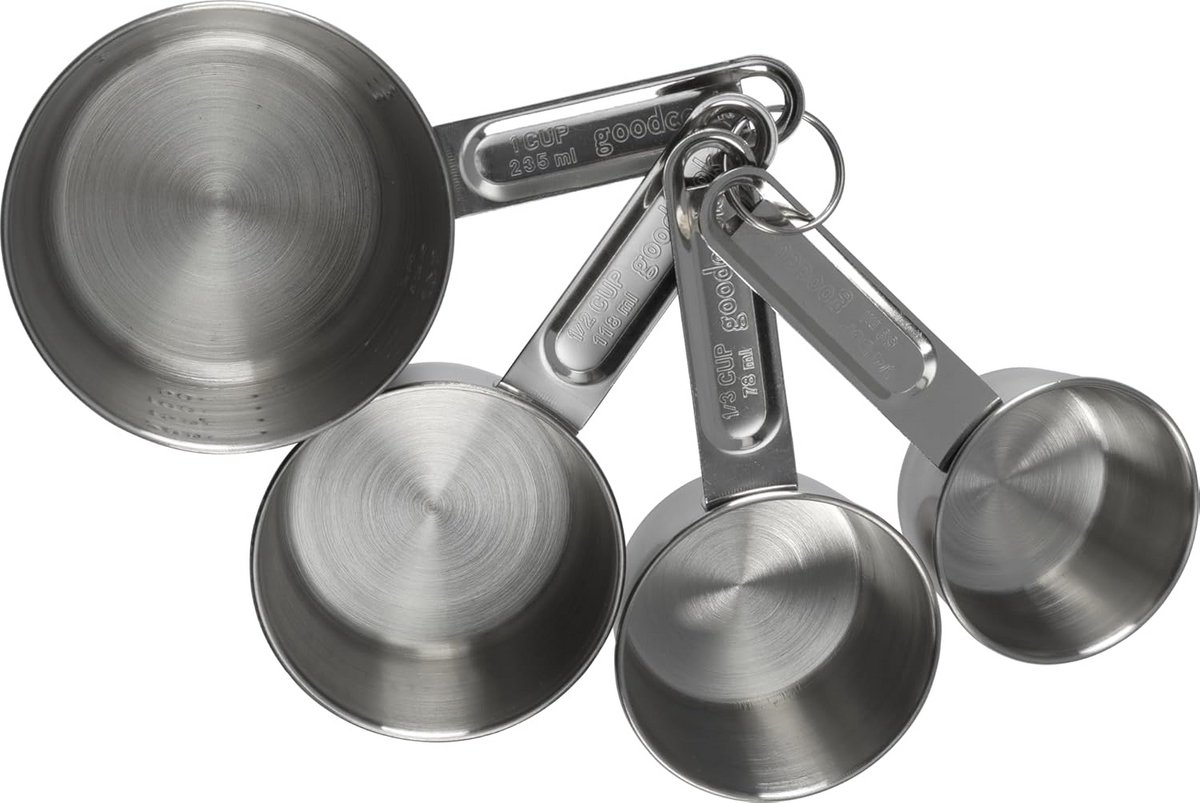 Set van 4 RVS Maatbekers voor Bakken en Koken
