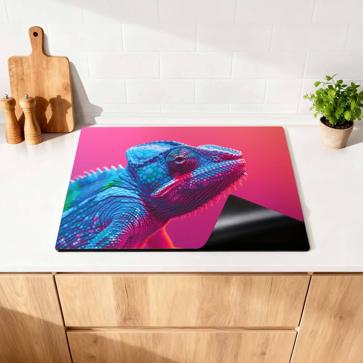 KitchenArt - Chroma Cameleon – Inductie Beschermer - 90x50 cm - Kookplaat Beschermer - Luxe Afdekplaat Inductieplaat - Anti-slip & Oprolbaar - Beschermmat Inductiekookplaat