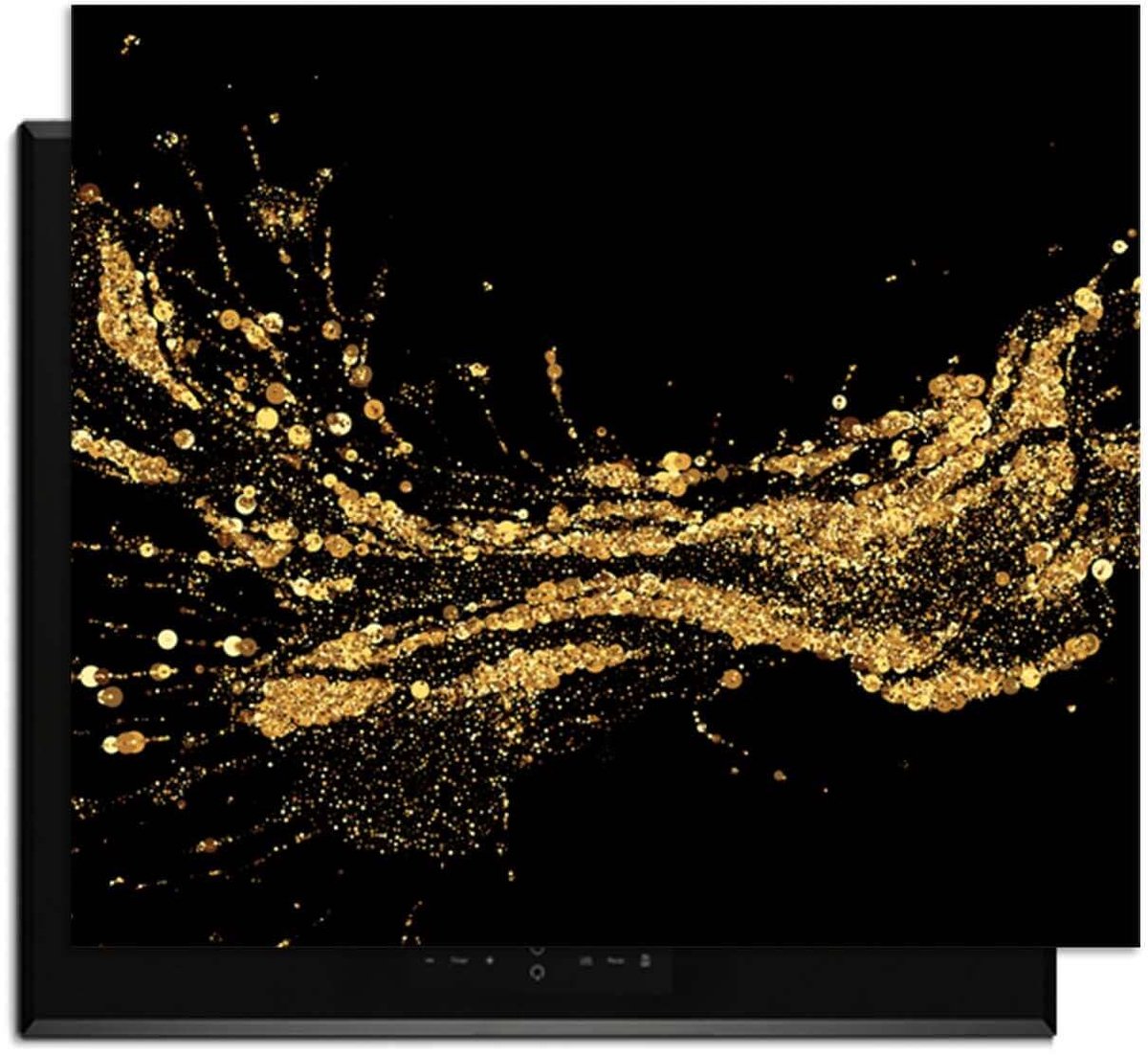 KitchenArt - Golden Splash - Inductie Beschermer - 52x35 cm - Kookplaat Beschermer - Luxe Afdekplaat Inductieplaat - Anti-slip & Oprolbaar - Beschermmat Inductiekookplaat