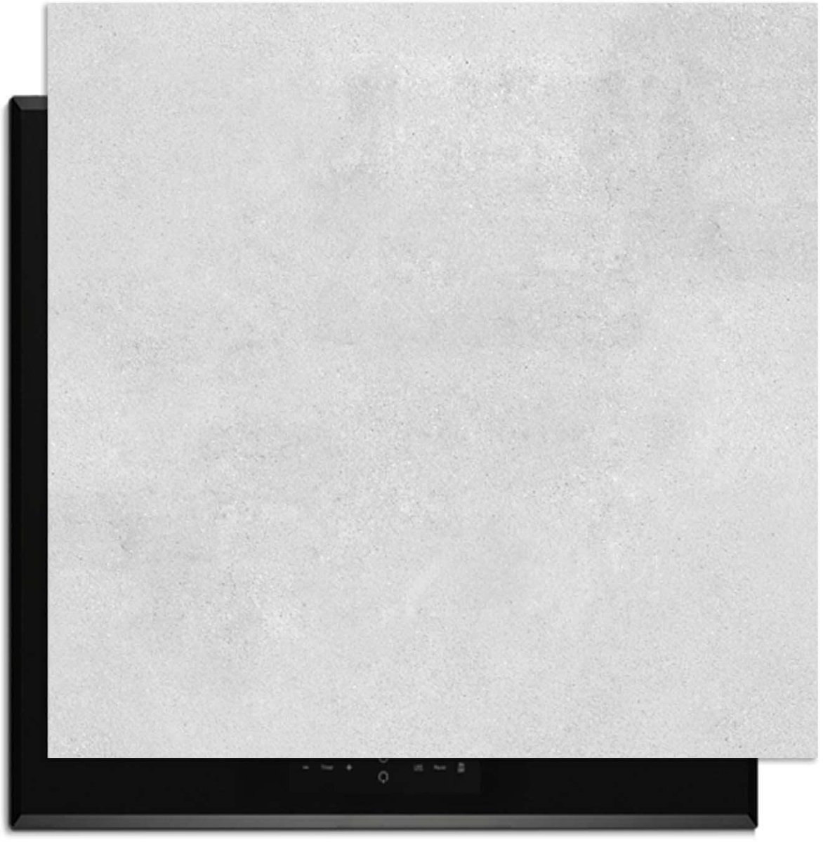 KitchenArt - Smooth Concrete - Inductie Beschermer - 62x52 cm - Kookplaat Beschermer - Luxe Afdekplaat Inductieplaat - Anti-slip & Oprolbaar - Beschermmat Inductiekookplaat
