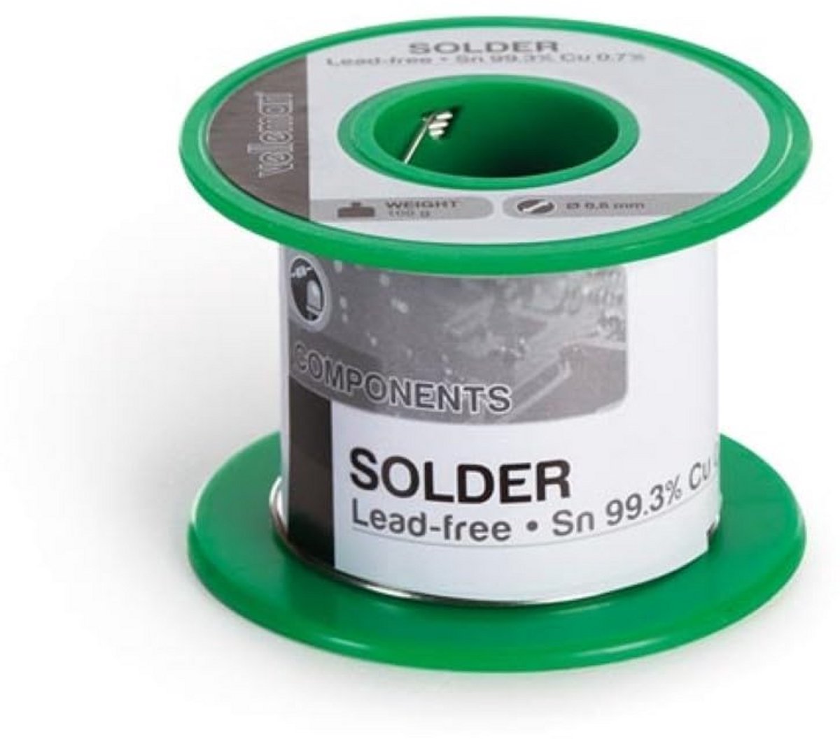 Loodvrij Soldeertin - 99.3% Tin, 0.7% Koper - Diameter 0.6mm - 100 Gram Rol