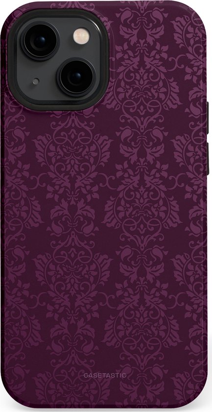 Casetastic Hoesje Geschikt voor Apple iPhone 13 Mini Magsafe - Stijlvolle Beschermende Duo-layer Case - Elegant Paars Lila Franse Behang Versailles Style