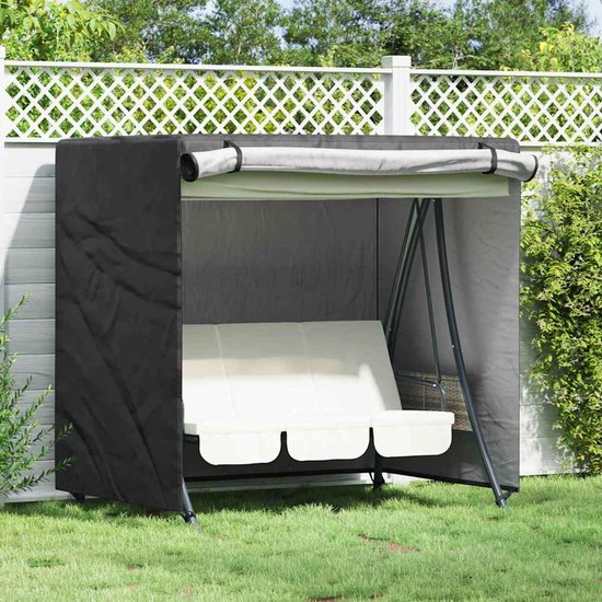 HNBFKD Tuinmeubelenhoezen Waterdicht 280x180x90cm/LxBxH Rechthoekige Zware 420D Oxford Stof Winddicht Outdoor Tafel, Rotan & Patio Vierkante Tuinmeubelenhoezen Zilver