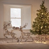 LED rendier met slee, 11 meter lichtslang voor binnen en buiten, 140 x 66 x 23 cm