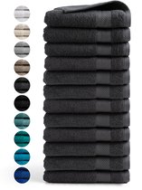 DoubleDry Handdoeken 50 x 100 - set van 12 - Hotel kwaliteit 500 g/m2 - 12x Antraciet