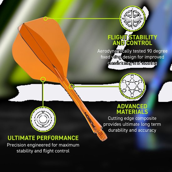Winmau Fusion Neon Orange NO6 - Dart Flights van Merkloos — afbeelding 3