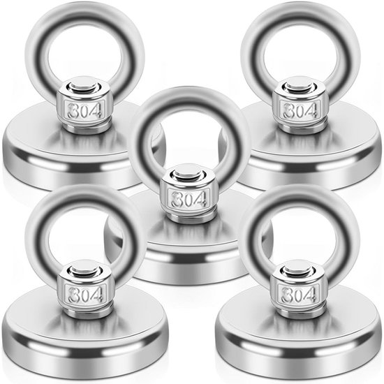 Neodymium magneten met schroefdraad (4 stuks 66 mm M6