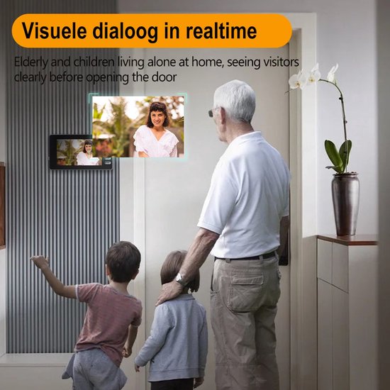 Video Deurbel Camera - met 4,3-inch scherm monitor - Draadloze visuele intercom voor binnen - Nachtzicht - Dual Way Audio - Geen app/wifi nodig van Elro — afbeelding 4