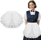 Mannen Sissy Maid Cosplay Outfit Puff Sleeve Front Button Down Jurk met schort en hoofdband kopen vanaf een prijs van 13