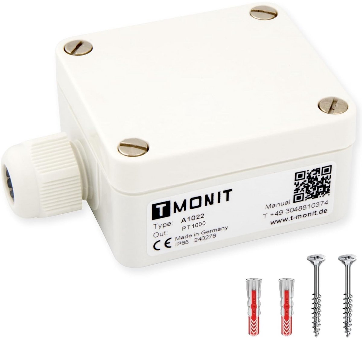 PT1000 Buitentemperatuursensor voor Verwarming en Ventilatie | UV-bestendige Behuizing