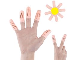 14 siliconen vingerbeschermers - 1,7 × 4,5 cm - Ademende vingerbeschermers - Gemakkelijk in gebruik - Geschikt voor blaren, gebarsten vingers en zwaar lichamelijk werk - Verlicht pijn veroorzaakt door wrijving en irritatie - beige