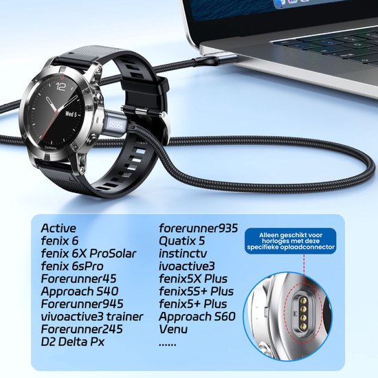 LOKEKE Pour Garmin Instinct - Câble de charge USB de rechange pour Garmin Instinct/Garmin Fenix 5S Plus/Garmin Approach X40, 1 m