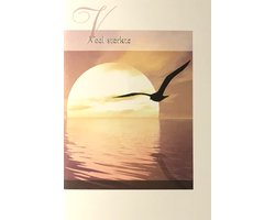 Luxe Wenskaart Deelneming Sterkte - Condoleance - Overlijden - Oprechte Deelneming - Art of Cards - 11,5x17cm - Dubbele Kaart - Met Envelop - Luxe Wens Kaart - Greeting Card - 1 Stuks - In Folie Apart Verpakt - Angel 23 - Meeuw Zee - Gratis Verzonden