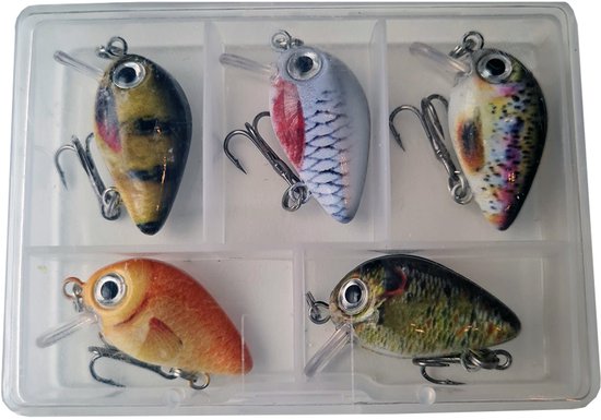 Rospo outdoor - Set van 5 Mini Crankbaits Kunstaas roofvissen-type1- — afbeelding 3