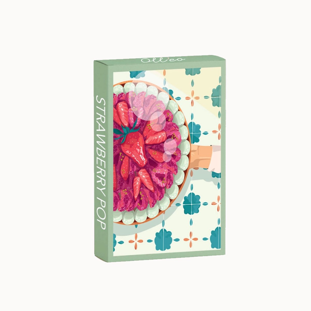 Mini Puzzel 99 stukjes Strawberry Pop - Oll'eo - Mini Puzzel Volwassenen - Micro Puzzel - Puzzel To Go Vakantie - Puzzel Op Reis - Aardbei Puzzel Cadeau