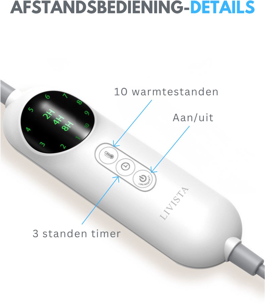 Livista Elektrische Deken 1 Persoon 10 - afbeelding 2