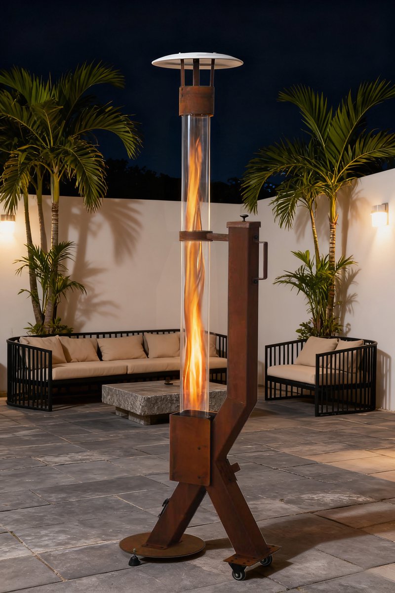 **WEEK AANBIEDING** Green Flame Rocket Heater Corten Staal **ONDERSCHEIDEND IN KWALITEIT** - Outdoor Pellet Patio - Terrasheater – foto 3