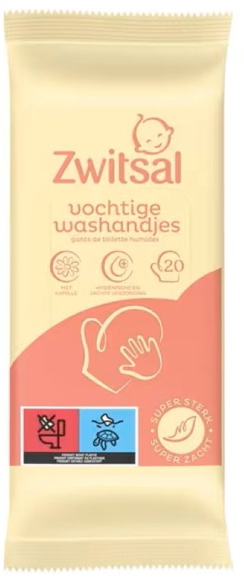 Zwitsal Goedemorgen Baby Vochtige Washandjes - 20 Stuks