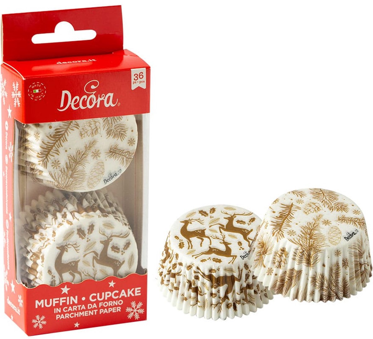 Decora Baking Cups Santa Elegant pk/36