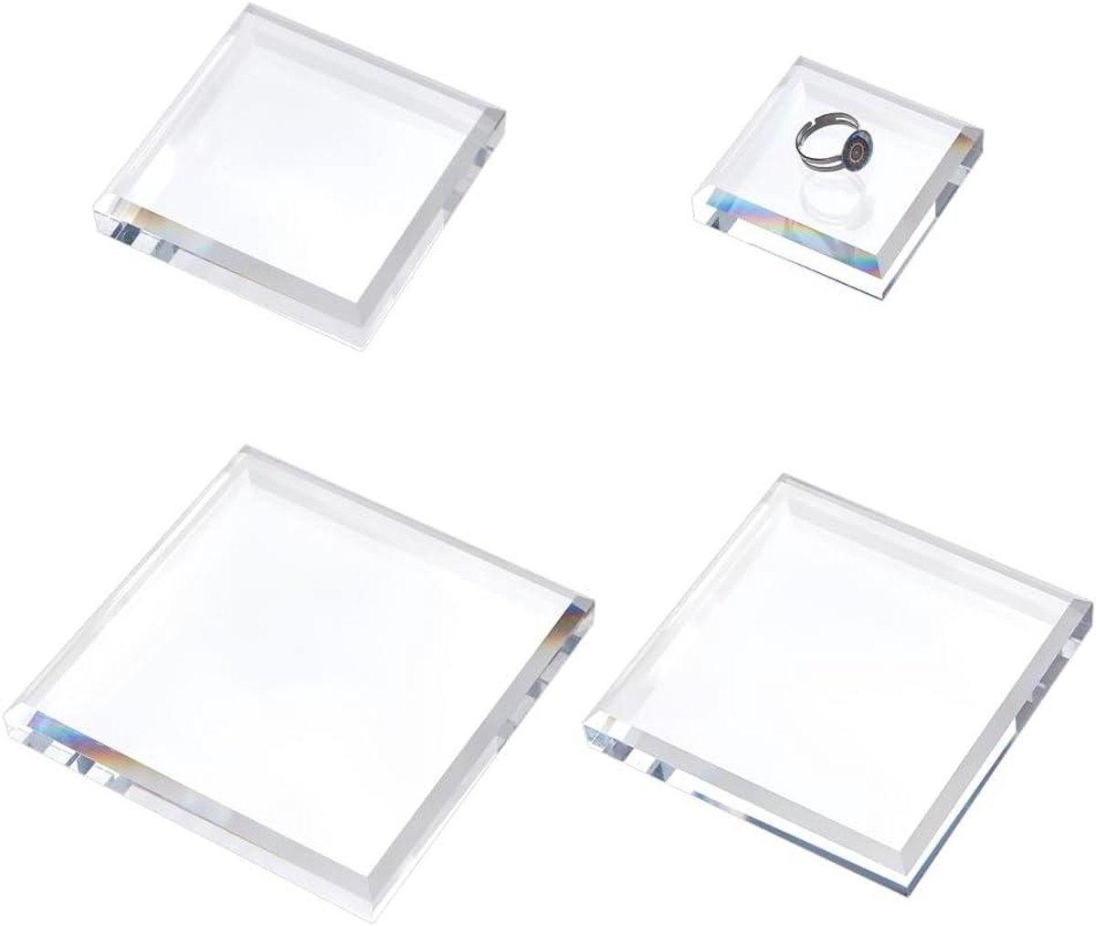 Provento - Acryl displayblok in 4 maten voor sieraden en verzamelobjecten - Transparante kubussokkels