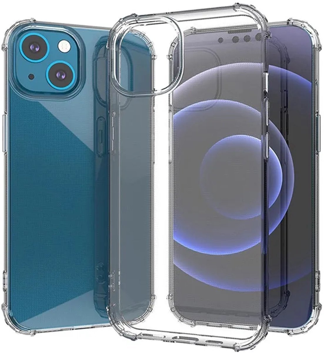 Mobile5 - Hoesje geschikt voor Apple iPhone 13/14 - Transparant - Opstaande hoeken
