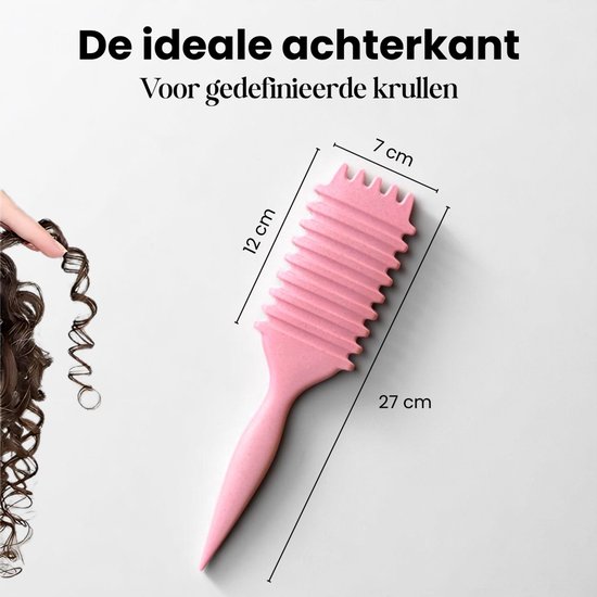 Hydure Define Brush Curl - Krullen Borstel - Haarborstel voor Krullend Haar - Curl Brush - Curl Defining Brush - Roze