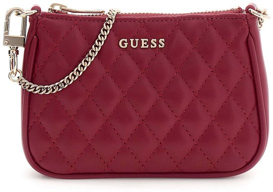GUESS sac à main sac d’accessoires Daily Pouch Burgundy framboise