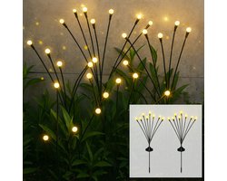 Evura Goods solar tuinverlichting - 12 lampjes - vuurvliegjes effect - zonne energie - waterdicht - prikspots - sfeerverlichting