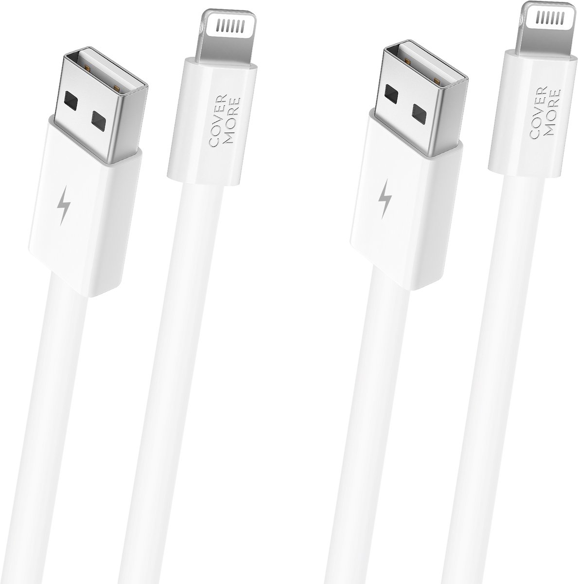 Usb kabel geschikt voor iPhone, iPad en AirPods - Lightning kabel - 2 stuks - 1 meter - Wit