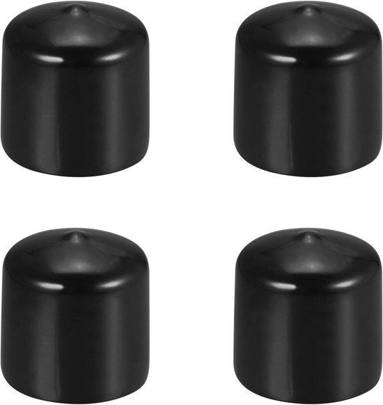 QUARKZMAN 10 stuks eindkappen van rubber 37 mm (1 1/2 inch) ID afdekking eindkappen vinyl schroefbescherming zwart