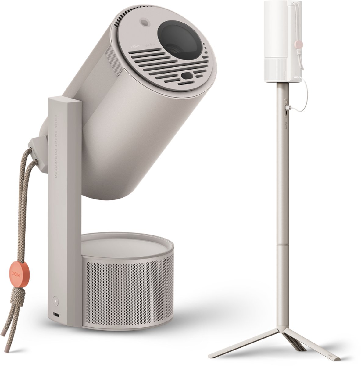 XGIMI MoGo 3 Pro met PowerBase Stand – Draagbare Smart-projector - Beamer - 130° rotatie - 450 ISO Lumen – Google TV/Netflix-licentie - Harman/Kardon 2x 5W luidsprekers - Dolby Audio - ISA 2.0 - Bluetooth