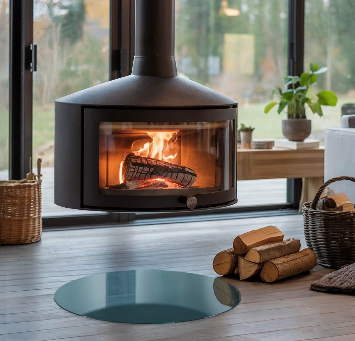 Coloray Vloerplaat Houtkachel - Onderplaat Kachel - 50 cm x 50 cm - Houtkachel Vloerplaat - Turkoois Vloerplaat Kachel - Onderplaat Voor Houtkachel - Vloerplaat voor Houtkachel - Vloerplaat Open Haard - Verwarmingsaccessoires