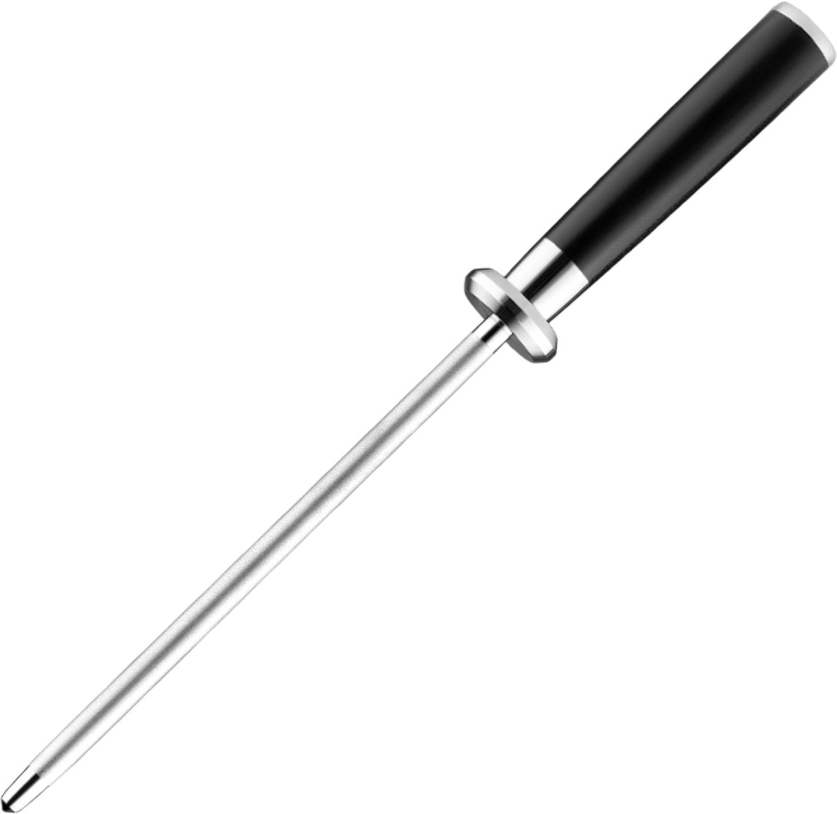 Dastium Home - Aanzetstaal 25 cm – Messenslijper - Professioneel Diamant Gecoat Slijpstaal – Voor Razendscherpe Keukenmessen – Ergonomisch Handvat & Vingerbeschermer
