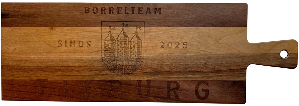 Borrelteam Tilburg (59 cm)- Borrelplanken - Tapasplank - Serveerplank - Hout