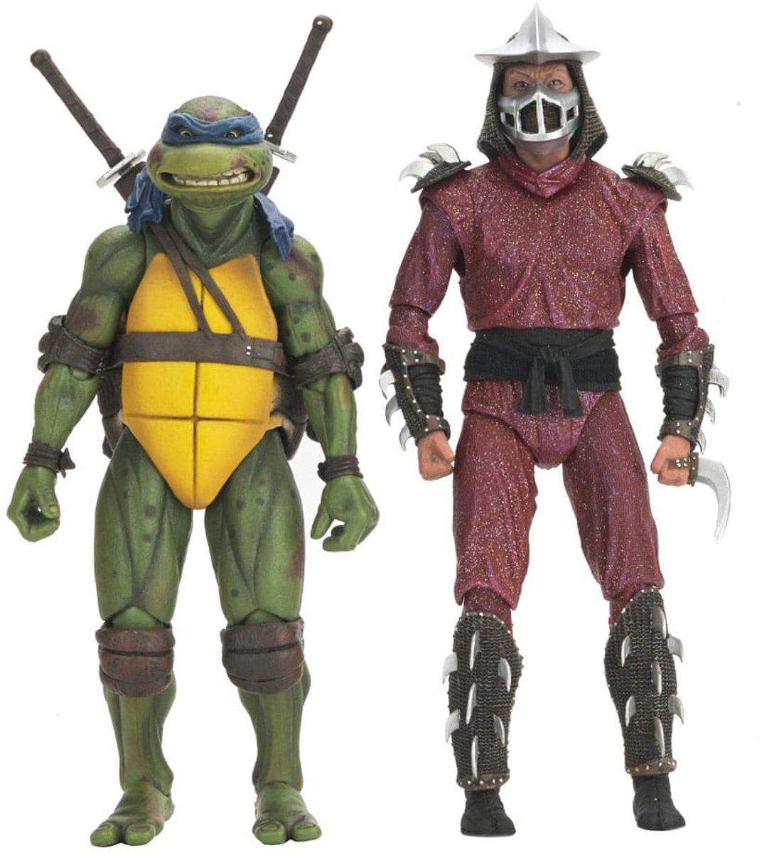 NECA Teenage Mutant Ninja Turtles (1990 Movie) Action Figure Roof Top Battle Shredder vs Leo 18 cm Action Figuur
