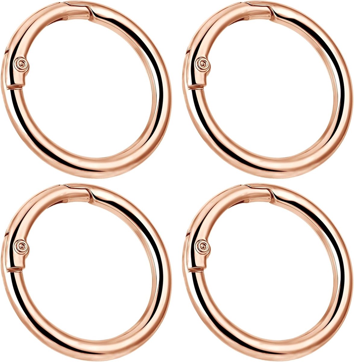 Carabiner Hook Round 25mm 4pcs - Sleutelhangers - Rvs Key Ring Carabiner Keychain DIY Accessoires voor Sleutels en Ambachten