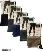 Belleze® - Legging voordeel pakket - Thermo Legging - Set van 5 - Grote maat >48