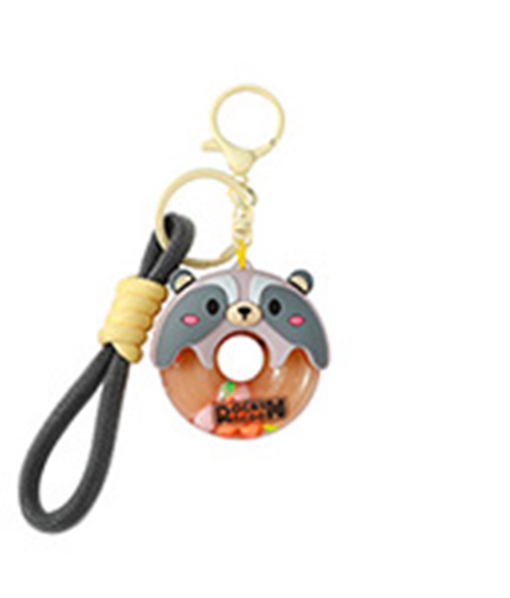 iTotal Sleutelhanger Donuts Wasbeer Keychain Donuts RACCOON Plastic and Metal 5.0x5.2x1.8cm