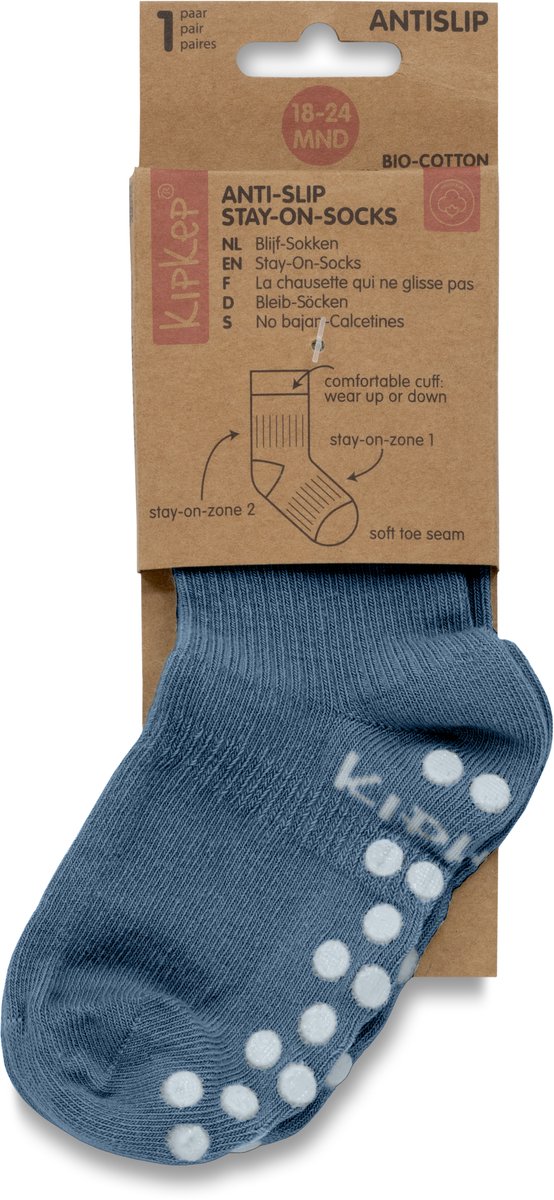 KipKep Blijf-Sokken Antislip - Blue Heaven - 18-24 maanden - sokken antislipzool - dreumes, peuter - zakken niet af - stay-on-socks - schoenmaat 22-23