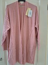 Halflang warm dames vest Dysa-effen licht roze-Maat M/L