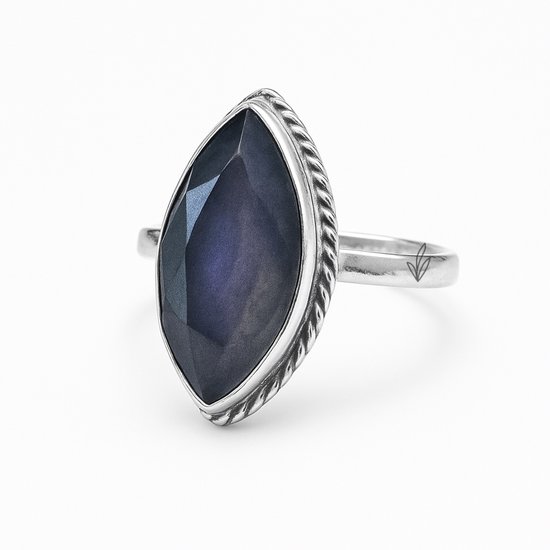 Bijoux Nature - Bague en Labradorite en Argent 925 Taille 16,75 mm - Bijoux en pierres précieuses uniques - Pierre naturelle