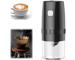 koffiemolen electrisch - koffiemolen - Elektrische koffiemolen - Draagbare peper- en zoutmolen - Instelbare grofheid - Uitgerust met automatische USB-oplading - Voor gebruik in de keuken, barbecue en eetkamer (zwart - 19*8cm)