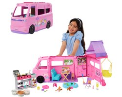 Barbie Droomcamper - Speelset met daktent, barbecue en meer dan 60 accessoires