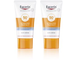 Eucerin Sun Sensitive Protect Crème Zonnebrand Gezicht - SPF 50+ - Zonbescherming - 50 ml - Voordeelverpakking - Bundel van 2