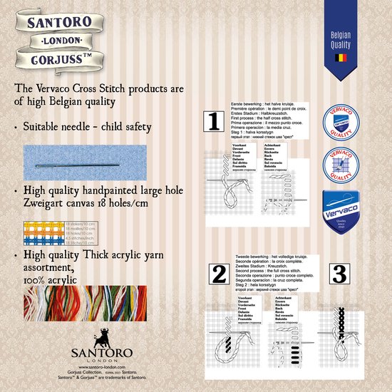 Kit oreiller point de croix Gorjuss Les mots - Vervaco - PN-0187991